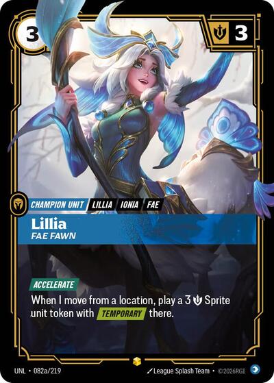 Riftbound- Unleashed - Lillia - Fae Fawn (Alternate Art) 082a/219 Showcase