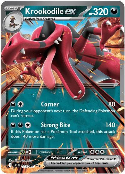 Mega Evolution Chaos Rising - 055/086 Krookodile ex Double Rare
