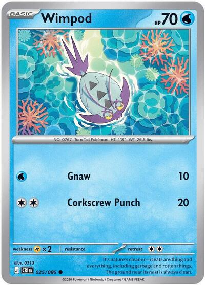 Mega Evolution Chaos Rising - 025/086 Wimpod Common