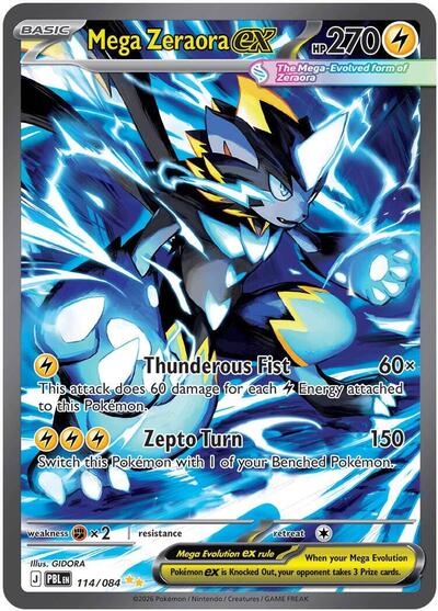 Mega Evolution Pitch Black - 114/084 Mega Zeraora ex Special Illustration Rare