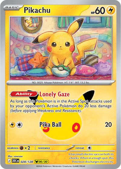 30th Celebration - 028/128 Pikachu Pikachu Rare