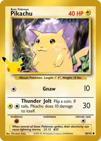 ME: 30th Celebration - 058/102 Pikachu Classic Collection