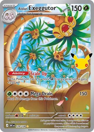 30th Celebration - 129/128 Alolan Exeggutor Illustration Rare