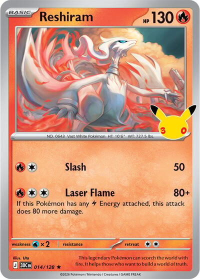 30th Celebration - 014/128 Reshiram Rare