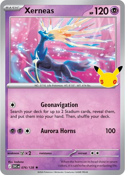 30th Celebration - 076/128 Xerneas Rare