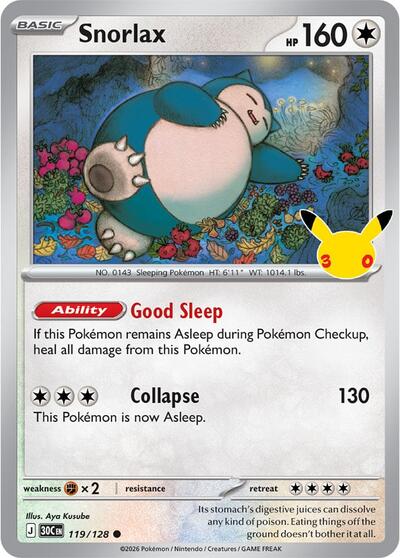 30th Celebration - 119/128 Snorlax Common