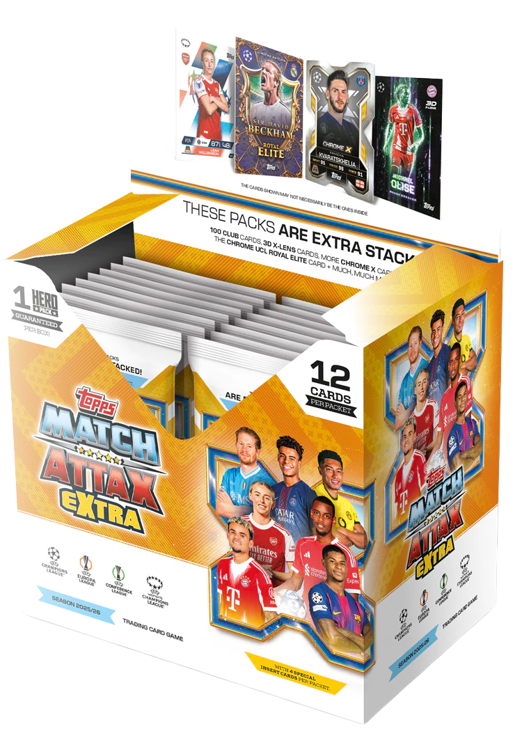 match attax booster box 24 25 2025-26 Topps Soccer UCC Match Attax EXTRA Booster Box (24 Packs)