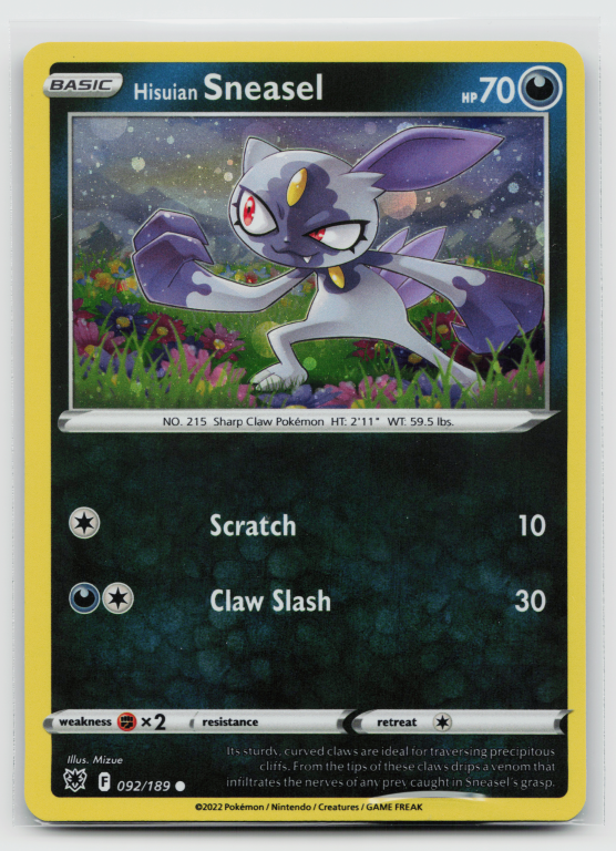 Sword & Shield Astral Radiance - 092/189 Hisuian Sneasel Common (Cosmos Holofoil Promo)