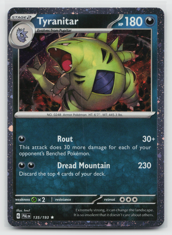 Scarlet & Violet Paldea Evolved - 135/193 Tyranitar Rare (Cosmos Holofoil Promo)