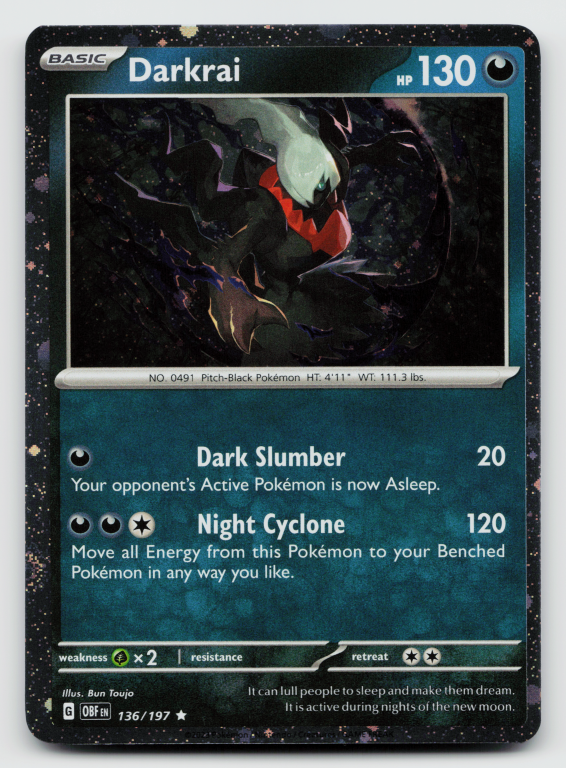 Scarlet & Violet Obsidian Flames - 136/197 Darkrai Rare (Cosmos Holofoil Rare)