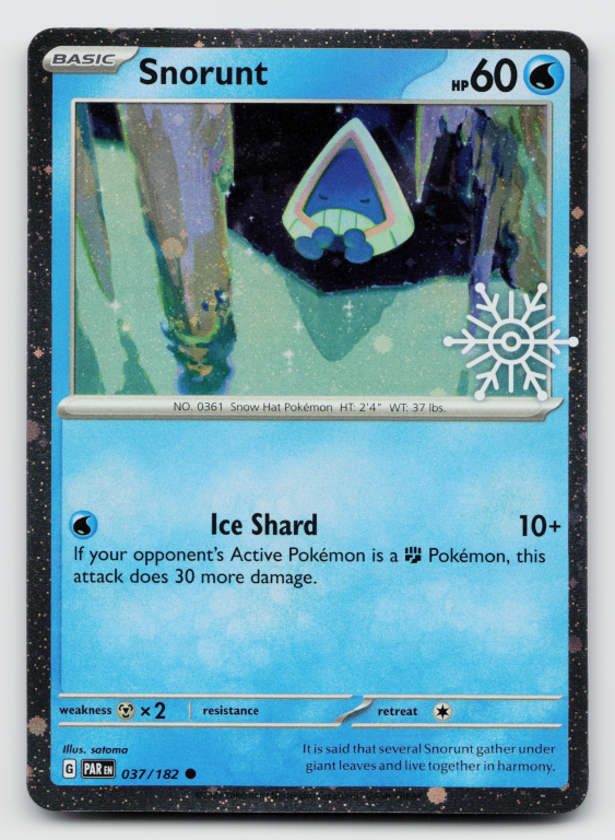 Scarlet & Violet Paradox Rift - 037/182 Snorunt Common (Snowflake Stamp Cosmos Holofoil Promo)