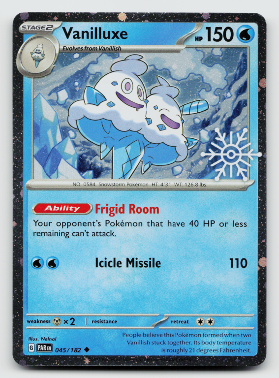 Scarlet & Violet Paradox Rift - 045/182 Vanilluxe Uncommon Sealed (Snowflake Stamp Cosmos Holofoil Promo)