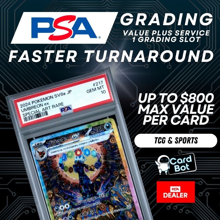 PSA Grading - Value Plus Service (Faster Turnaround) - 1 Card Submissi PSA Grading - Value Plus Service (Faster Turnaround) - 1 Card Submissi
