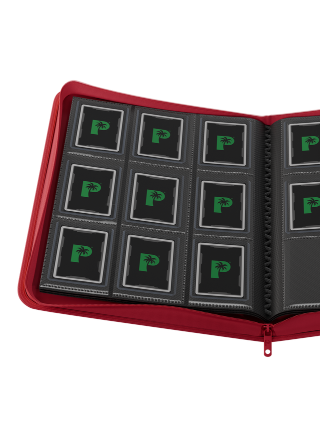 Palms Off Gaming Collector's Series Top Loader Zip Binder 9 Pocket - Red