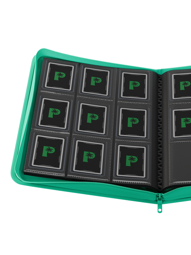 Palms Off Gaming Collector's Series Top Loader Zip Binder 9 Pocket - Turquoise