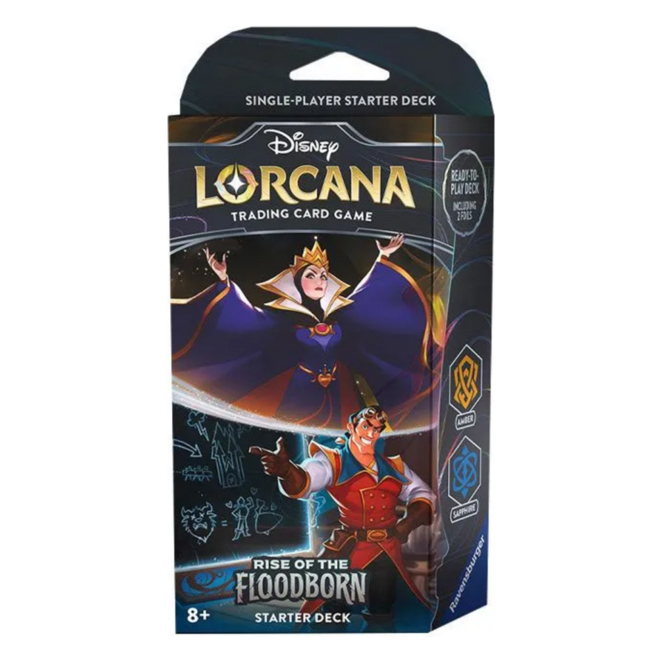 Disney Lorcana Trading Card Game: Rise of the Floodborn Starter Deck - Amber & Sapphire