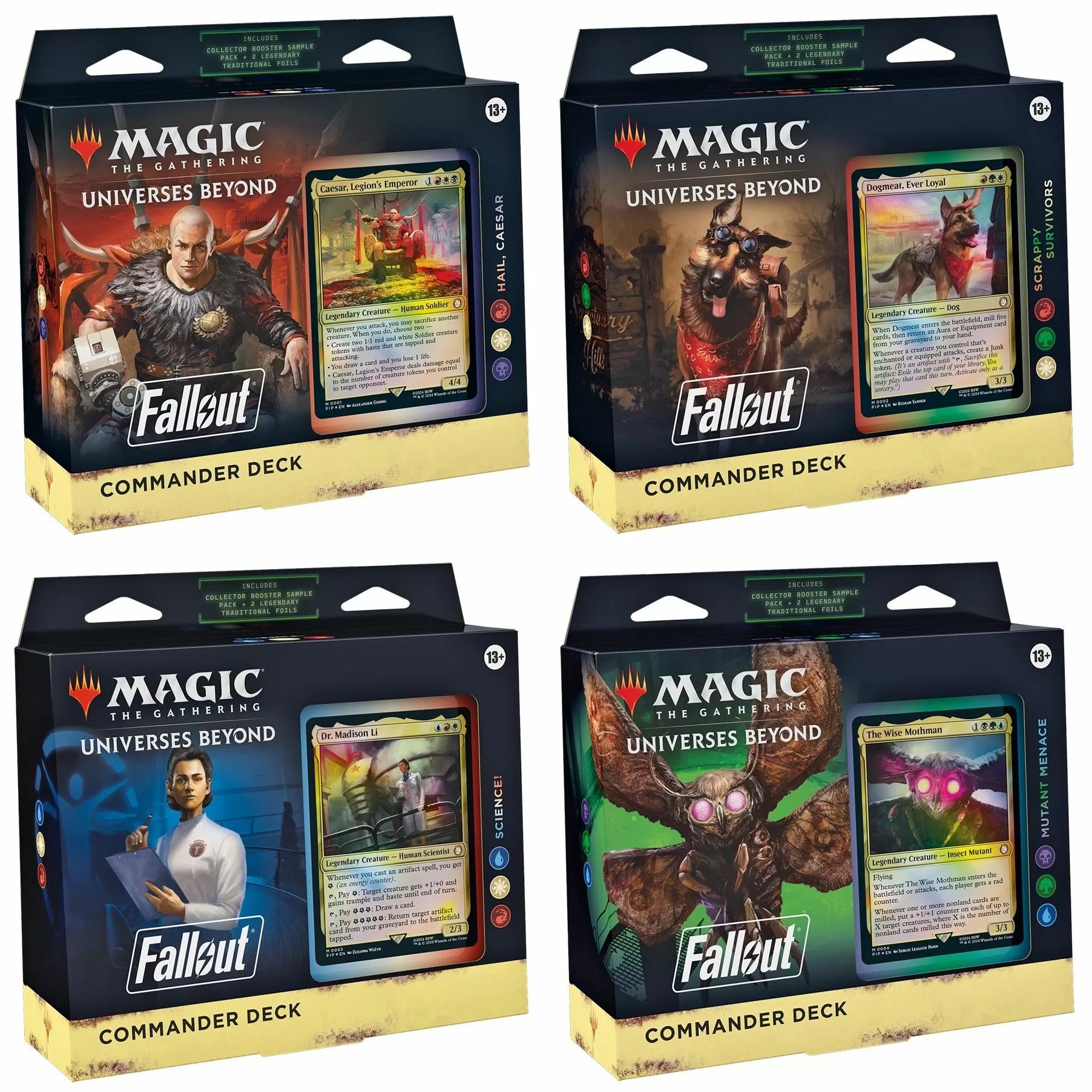 Magic The Gathering Fallout Commander Deck Display (Set of 4)