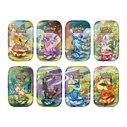 Pokémon TCG Prismatic Evolutions Mini-Tin Display (8 Mini-Tins)