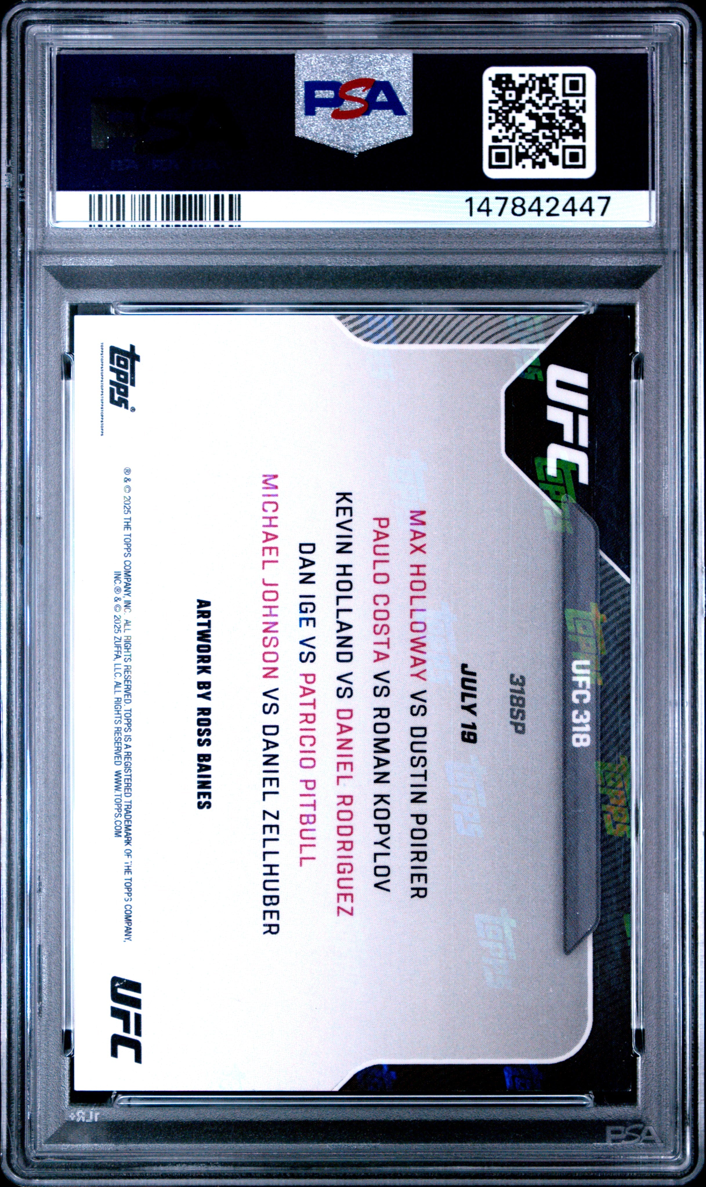 2025 TOPPS NOW UFC #318SP UFC 318 POSTER PSA 9