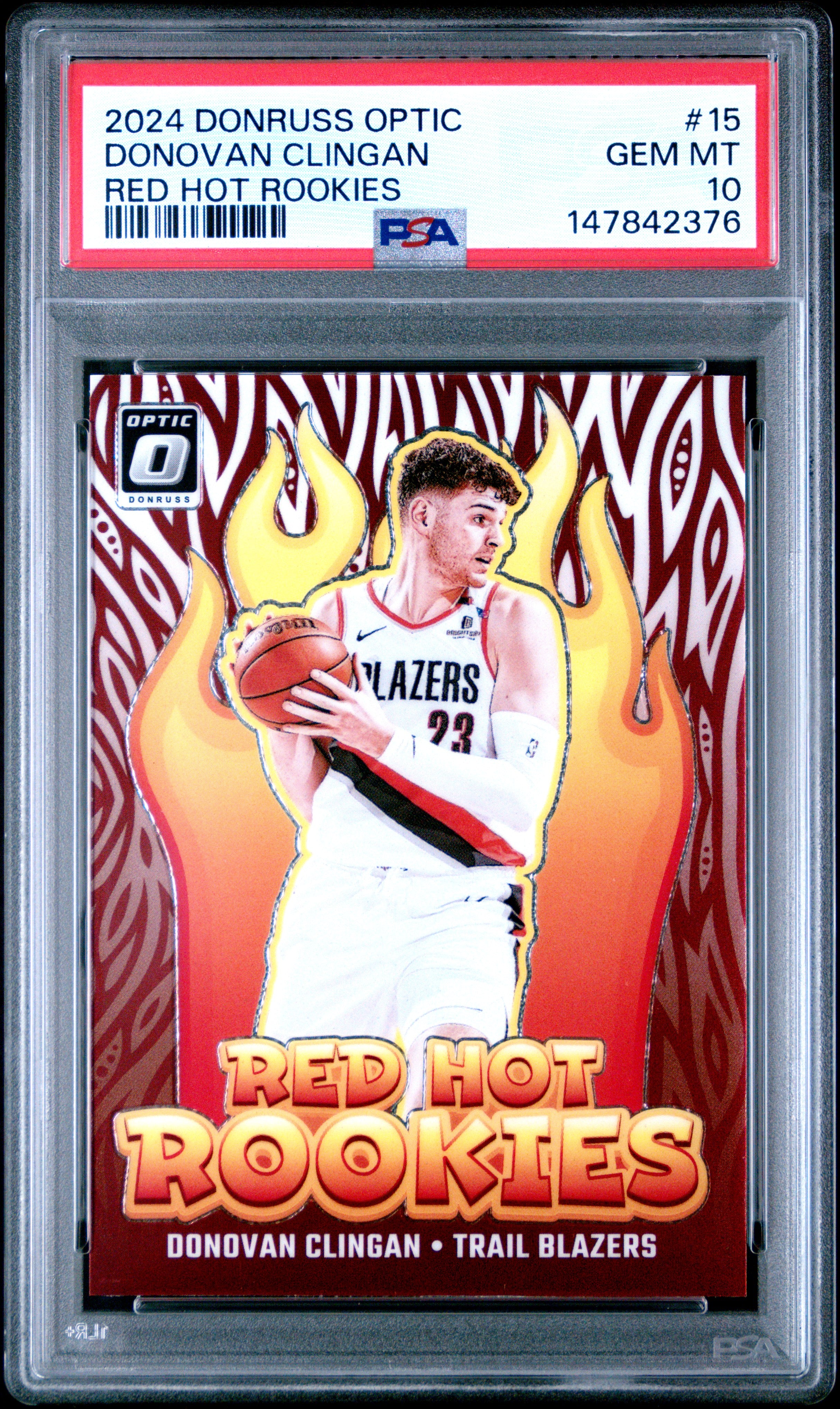 2024 PANINI DONRUSS OPTIC RED HOT ROOKIES #15 DONOVAN CLINGAN PSA 10