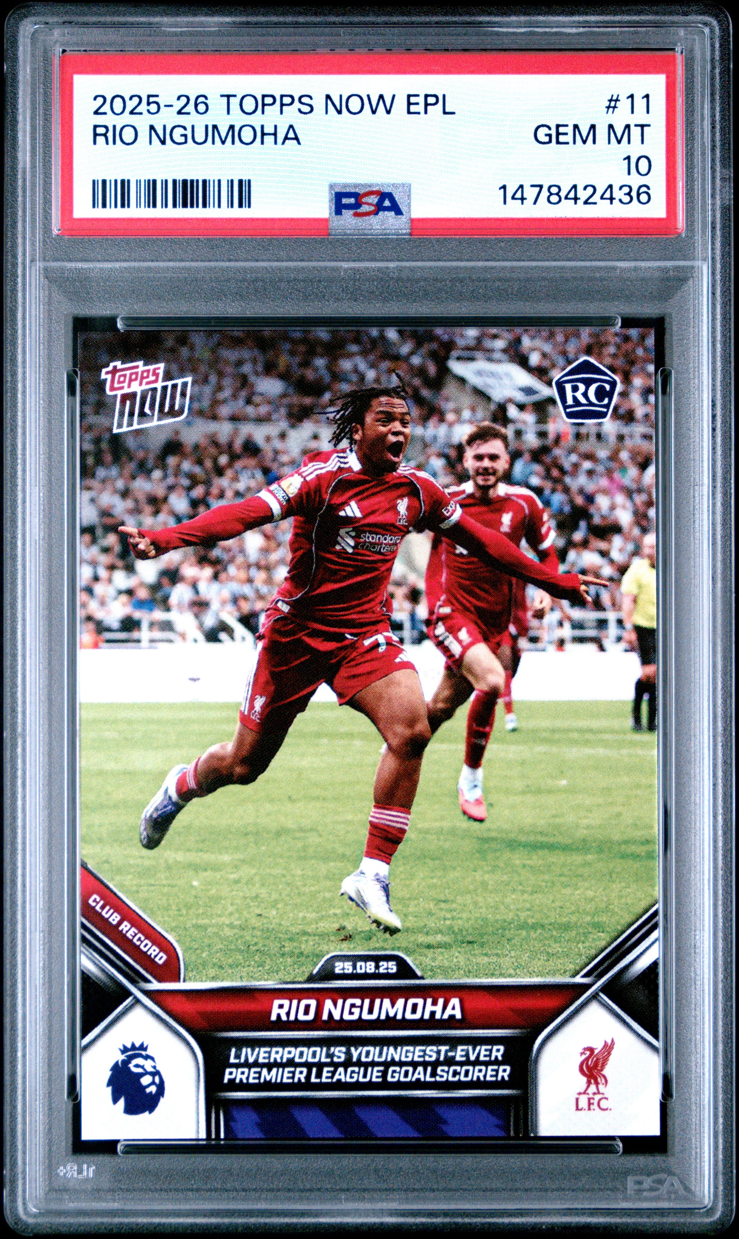 2025-2026 TOPPS NOW PREMIER LEAGUE #11 RIO NGUMOHA PSA 10