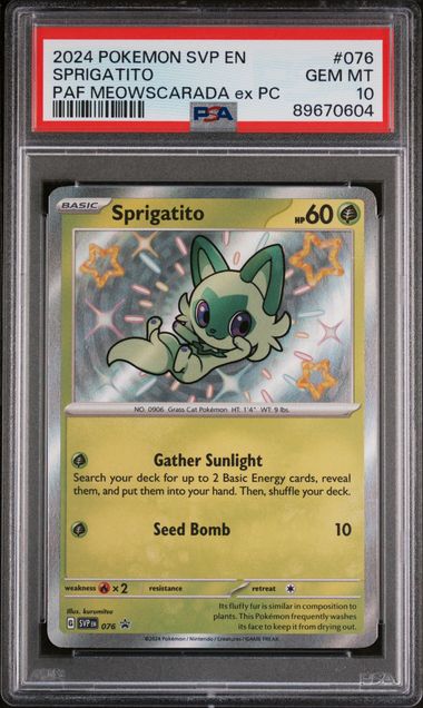 Pokémon - Sprigatito SVP 076 (PAF Premium Collection) - PSA 10 (GEM-MINT)