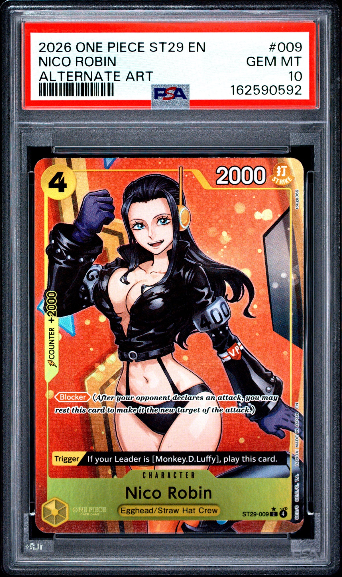 2026 ONE PIECE NICO ROBIN 009 ALTERNATE ART PSA 10