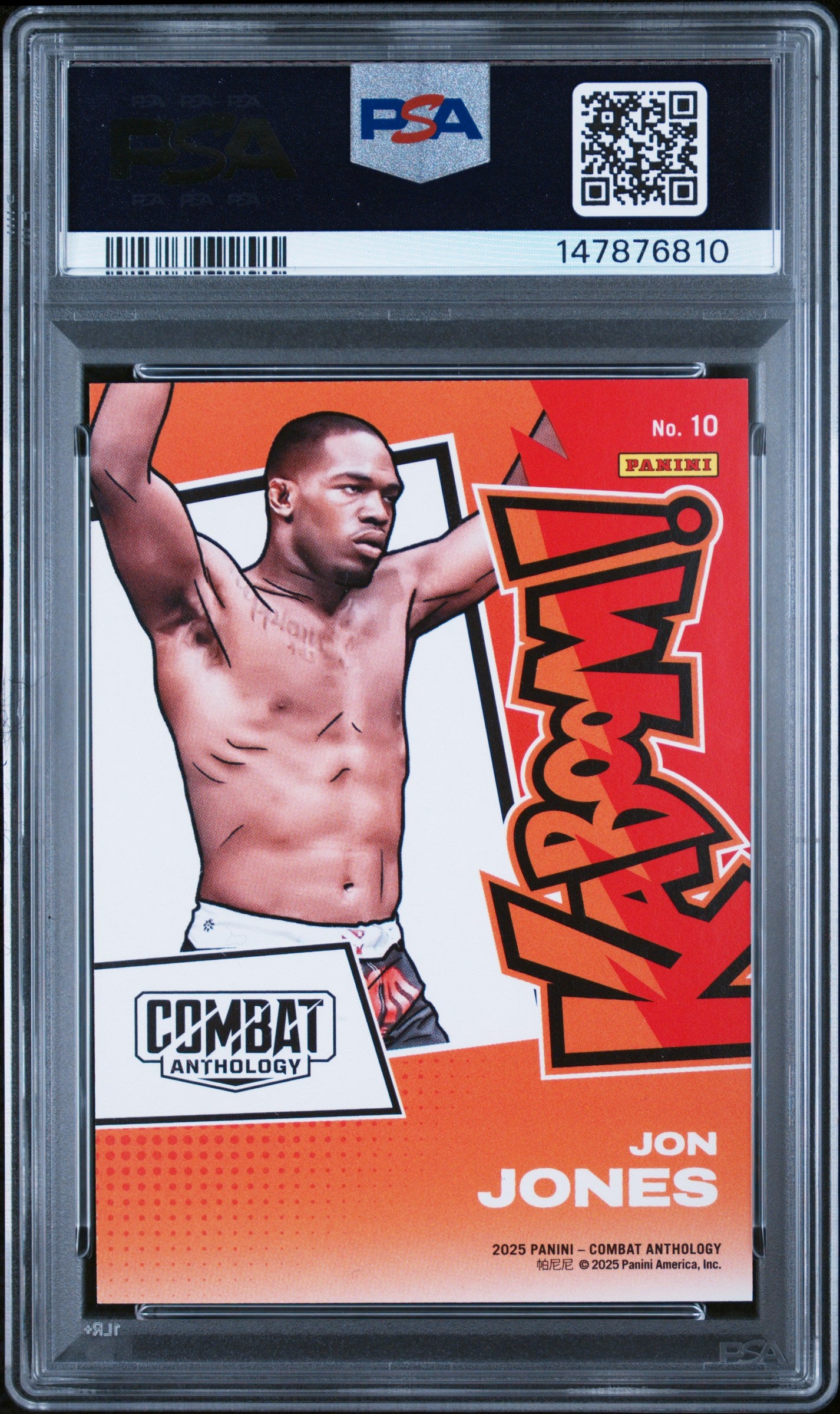 2025 Panini Jon Jones 10 Panini Combat Anthology Kaboom! PSA 10