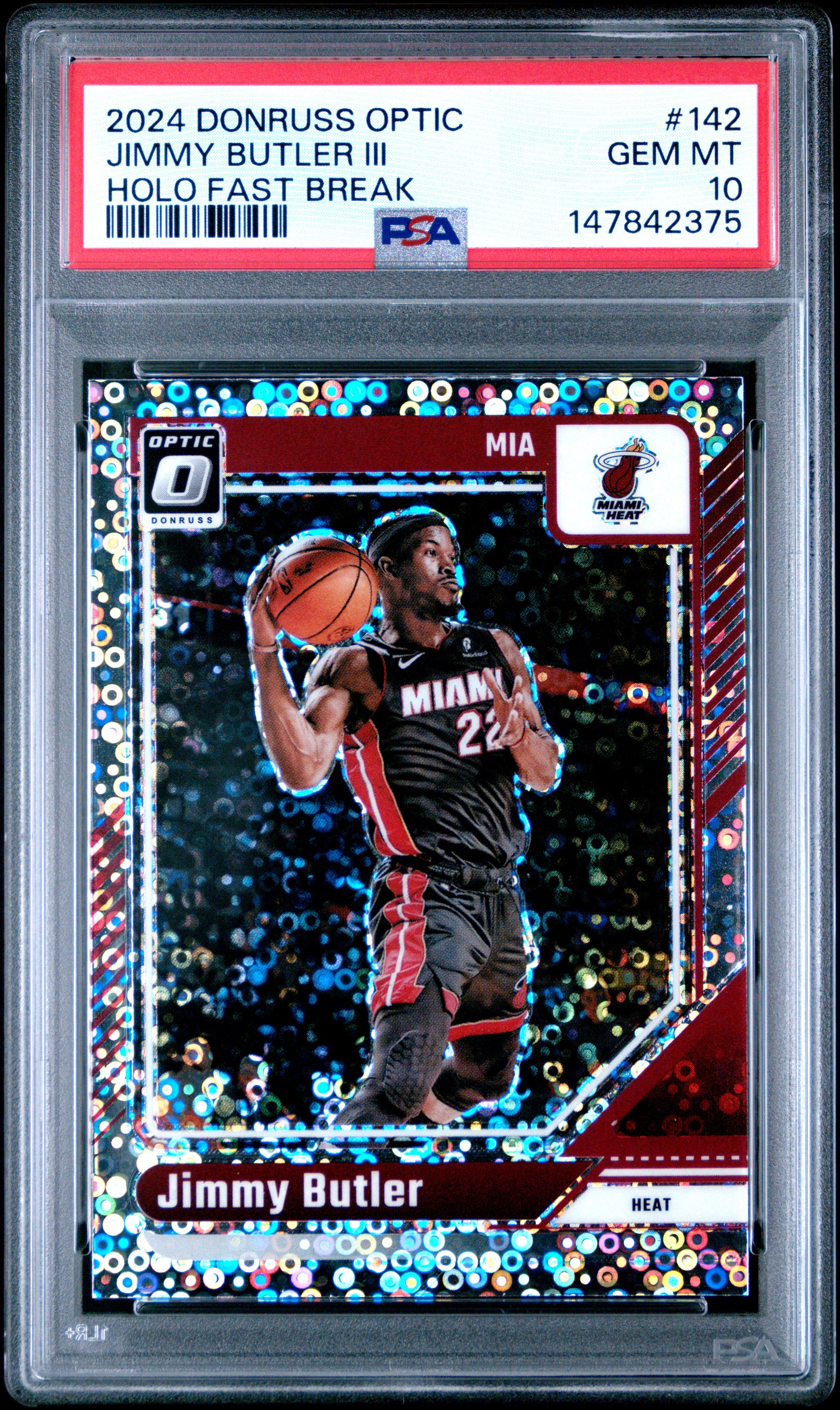 2024 PANINI DONRUSS OPTIC #142 JIMMY BUTLER III HOLO FAST BREAK PSA 10