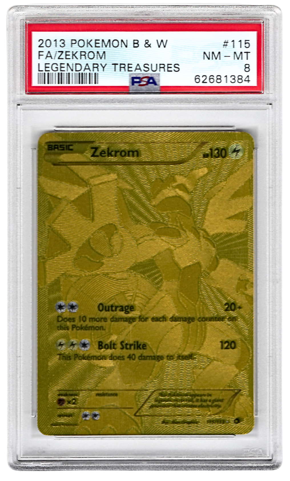 2013 Pokemon Black & White Legendary Treasures #115 Fa/Zekrom Legendary Treasures PSA 8