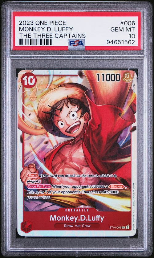 2023 One Piece Ultra Deck-The Three Captains #006 Monkey D. Luffy PSA 10