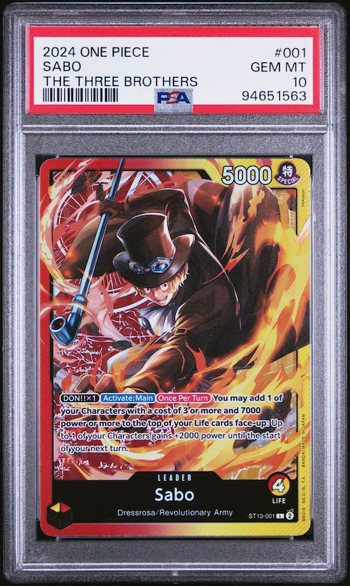 2024 One Piece Ultra Deck-The Three Brothers #001 Sabo PSA 10