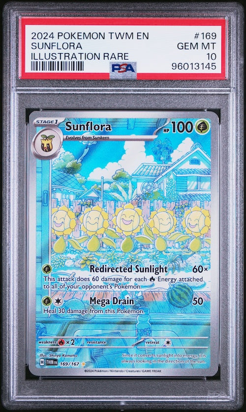 2024 Pokemon Twm En-Twilight Masquerade #169 Sunflora Illustration Rare PSA 10