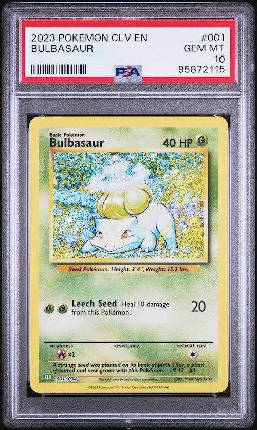 2023 Pokemon Clv-Trading Card Game Classic Venusaur & Lugia Ex Deck #001 Bulbasaur PSA 10