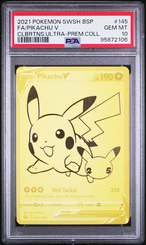 2021 Pokemon Swsh Celebrations Ultra Premium Collection Black Star Promo #145 Pikachu V PSA 10