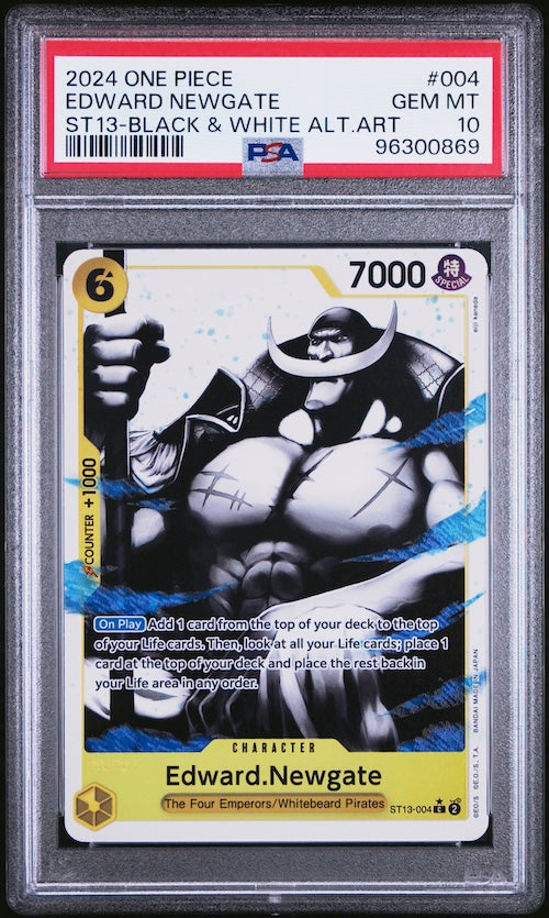 2024 One Piece Ultra Deck-The Three Brothers #004 Edward Newgate ST13-Black & White Alternate Art PSA 10