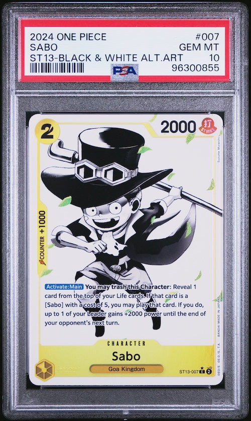 2024 One Piece Ultra Deck-The Three Brothers #007 Sabo ST13-Black & White Alternate Art PSA 10