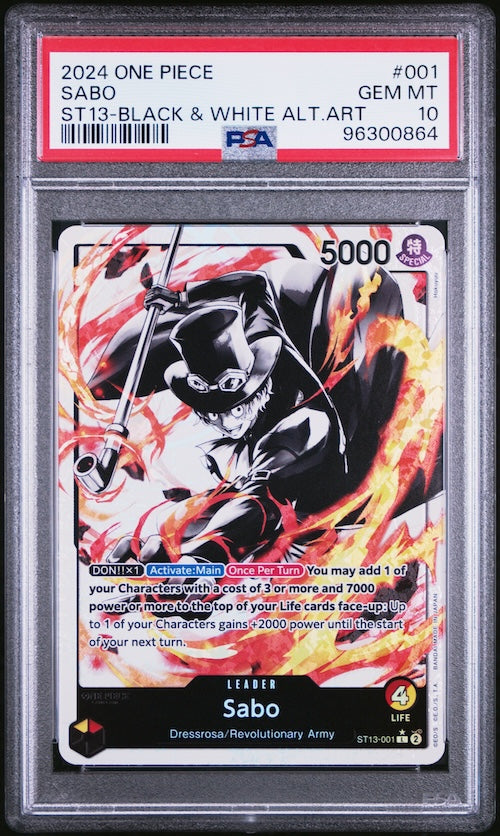 2024 One Piece Ultra Deck-The Three Brothers #001 Sabo ST13-Black & White Alternate Art PSA 10