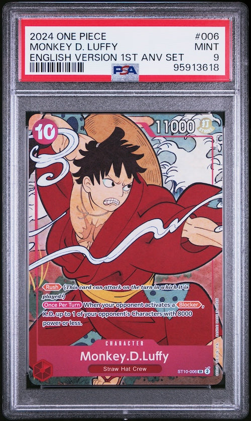 2024 One Piece English Version 1st Anniversary Set #006 Monkey D. Luffy PSA 9