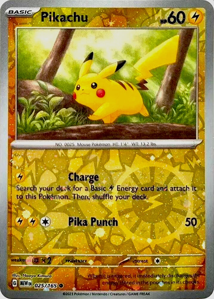 Scarlet & Violet 151 - 025/165 Pikachu Common (Cosmos Reverse Holofoil Promo)