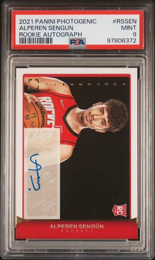 2021 Panini Photogenic Rookie Autographs #RSSEN Alperen Sengun PSA 9