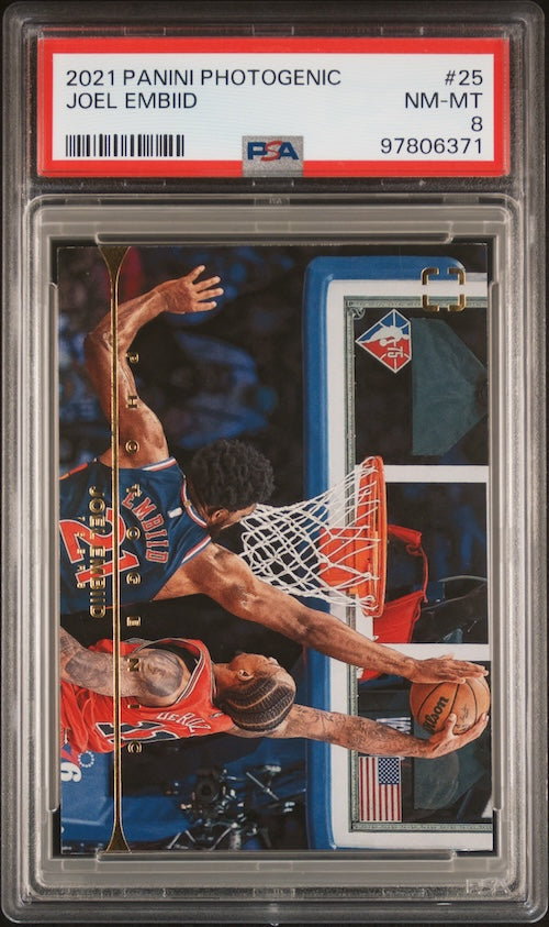 2021 Panini Photogenic #25 Joel Embiid PSA 8