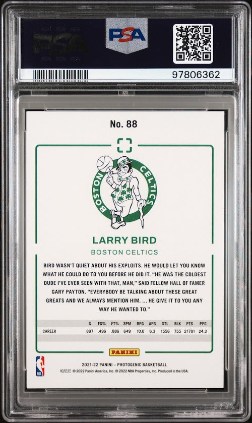 2021 Panini Photogenic #88 Larry Bird PSA 8