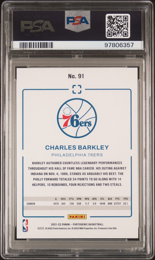 2021 Panini Photogenic #91 Charles Barkley PSA 9