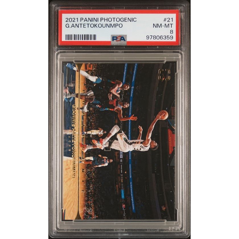 2021 Panini Photogenic #21 Giannis Antetokounmpo PSA 8