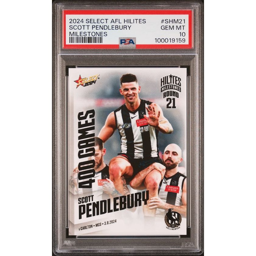 2024 Select AFL Hilites #SHM21 Scott Pendlebury Milestones - 400 Games PSA 10