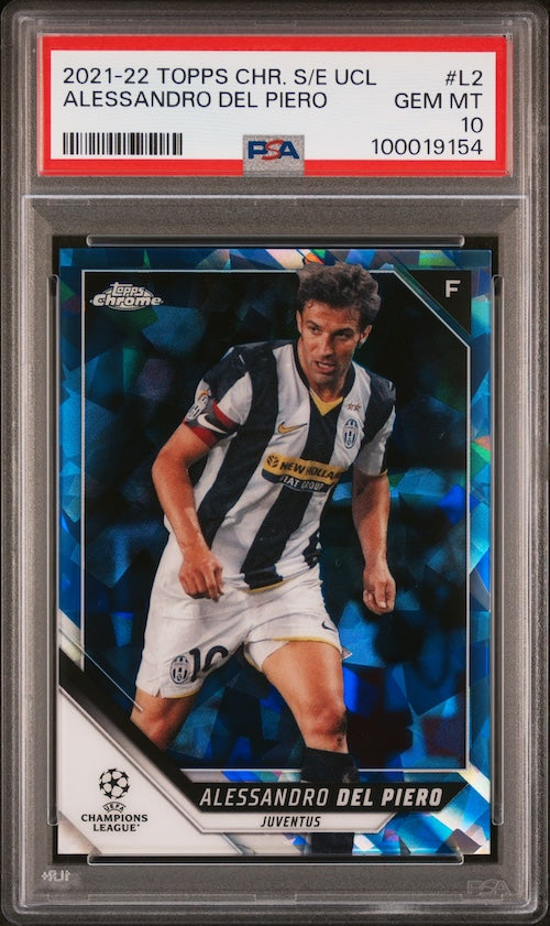 2021-2022 Topps Chrome Sapphire Edition UEFA Champions League #L2 Alessandro Del Piero PSA 10