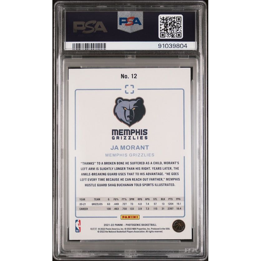 2021 Panini Photogenic #12 Ja Morant PSA 7