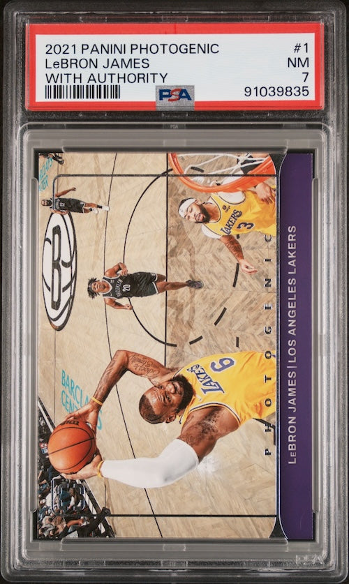 2021 Panini Photogenic With Authority #1 Lebron James With Authority PSA 7