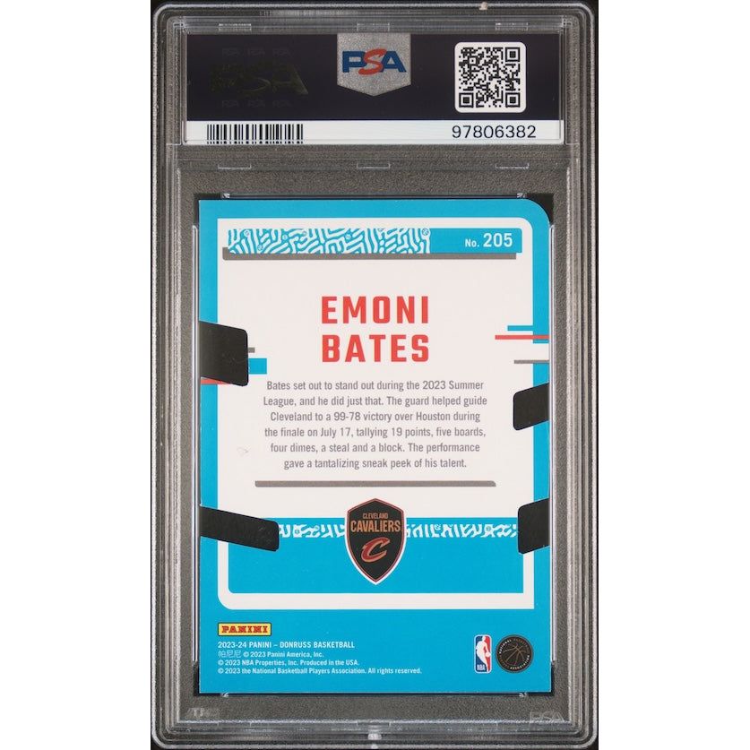 2023 Panini Donruss #205 Emoni Bates Press Proof Gold Die-Cut (#'d 23/25) PSA 9